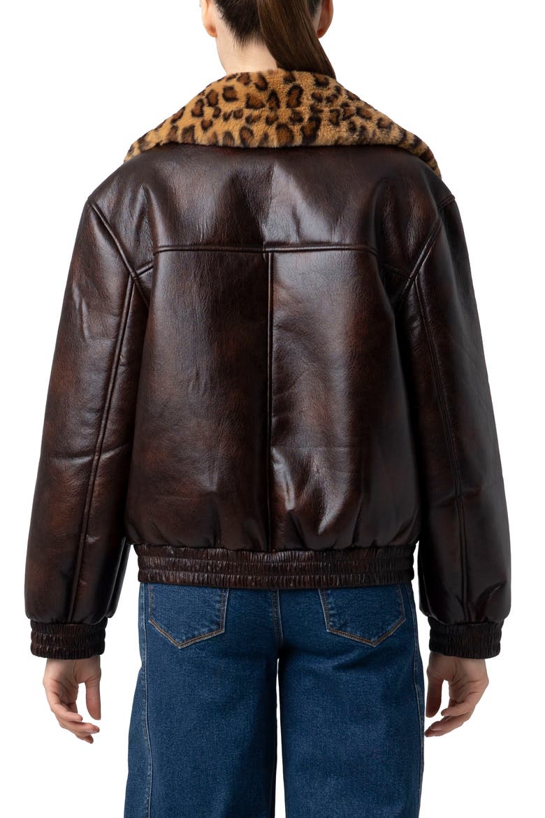 Faux Leather & Faux Shearling Moto Jacket, Alternate, color, WEEKEND WARRIOR