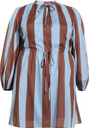SUGARLIPS Evabelle Stripe Long Sleeve Shift Dress