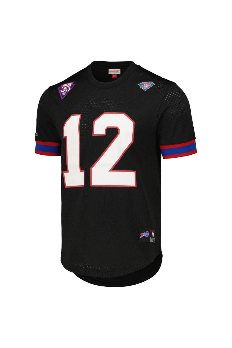 Men's Mitchell & Ness Jim Kelly Black Buffalo Bills Retired Player Name & Number Mesh Top, Alternate, color, Black