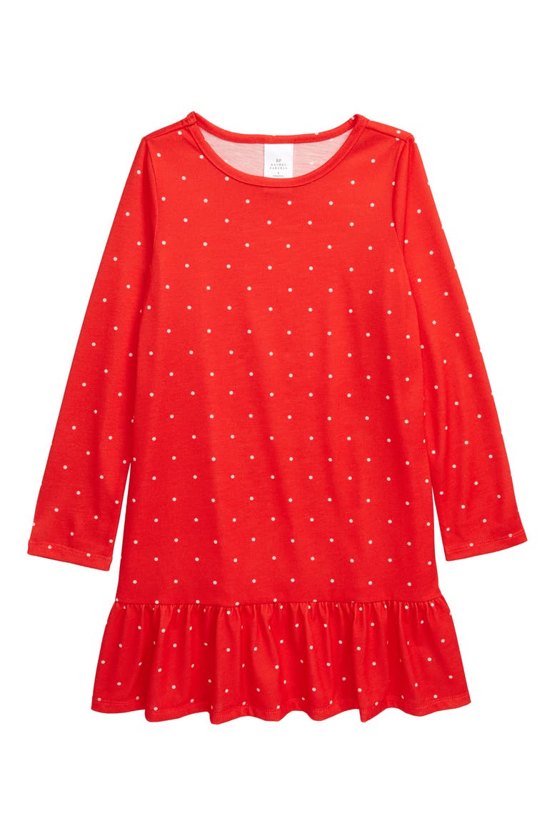 Ruffle Nightgown, Main, color, RED SCARLET DOT