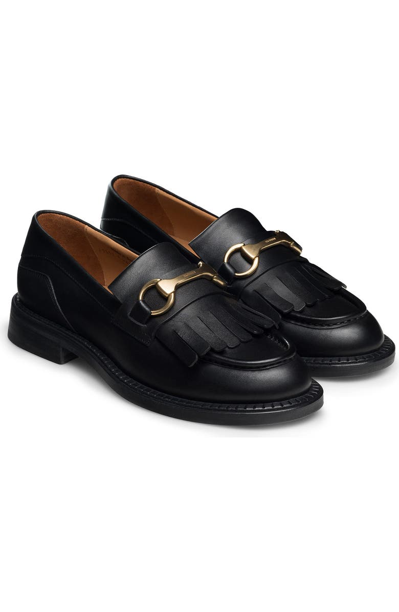 Magnanni Oaklynn Leather Bit Loafer, Main, color, Black