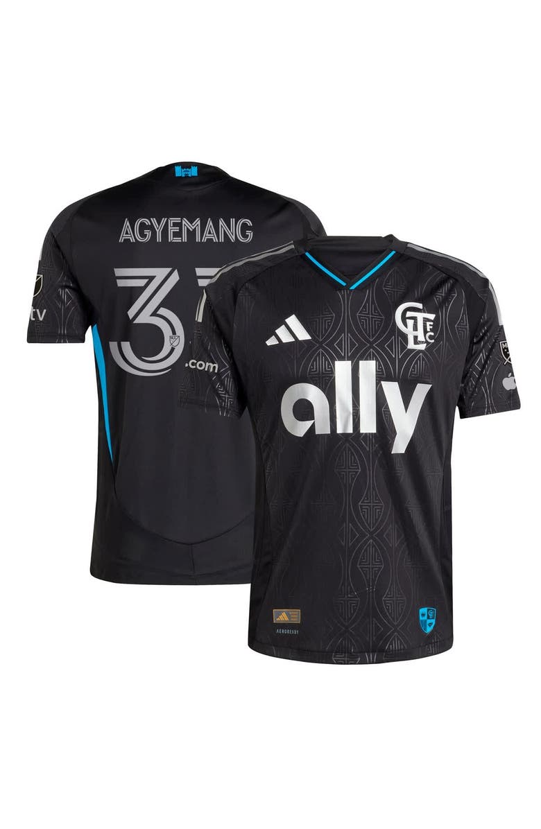 adidas Men's adidas Patrick Agyemang Black Charlotte FC 2025 Fortress Kit Authentic Player Jersey, Main, color, 