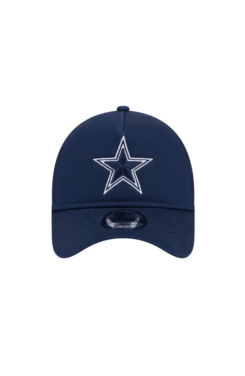 New Era Men's New Era Navy Dallas Cowboys Main A-Frame Trucker 9FORTY Adjustable Hat, Alternate, color, Navy