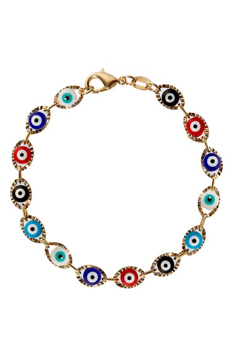 The Multi Color Evil Eye Link Bracelet