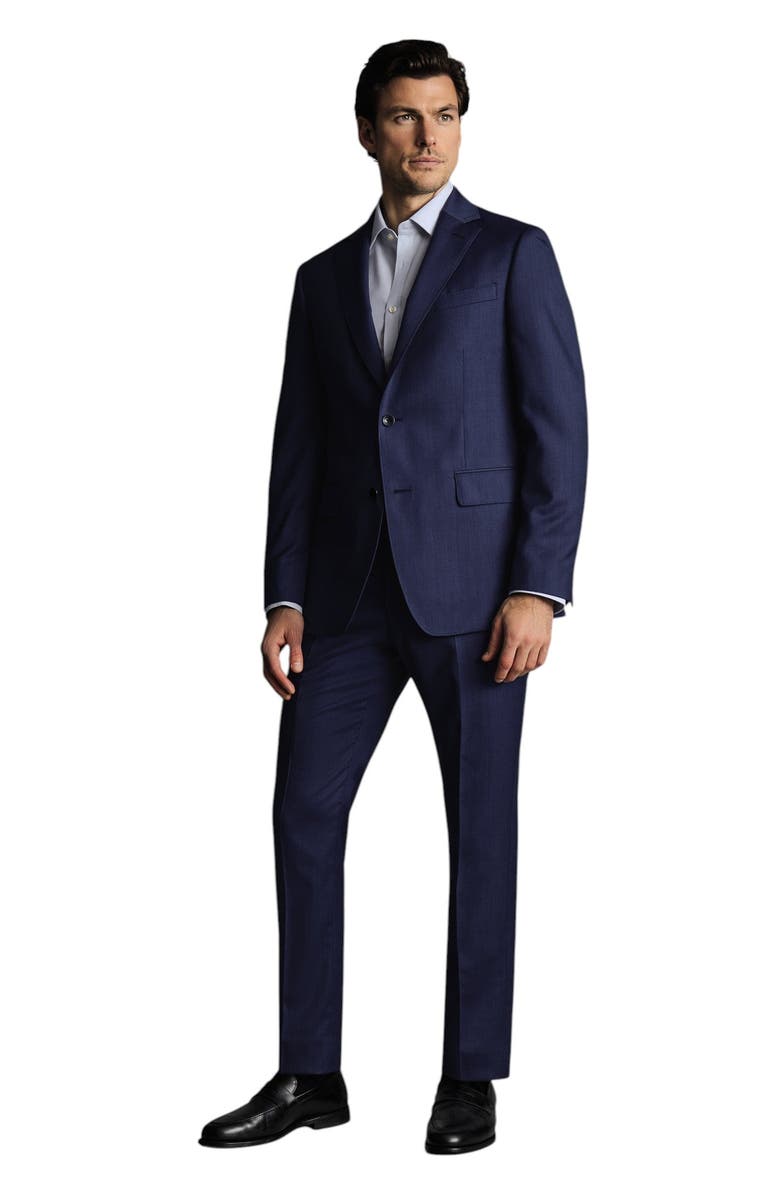 Charles Tyrwhitt Ultimate Performance Sharkskin Suit Trousers, Alternate, color, Royal Blue