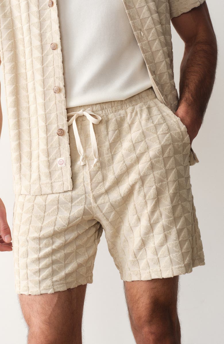 Marine Layer Leo Terry Drawstring Shorts, Alternate, color, Natural Geo