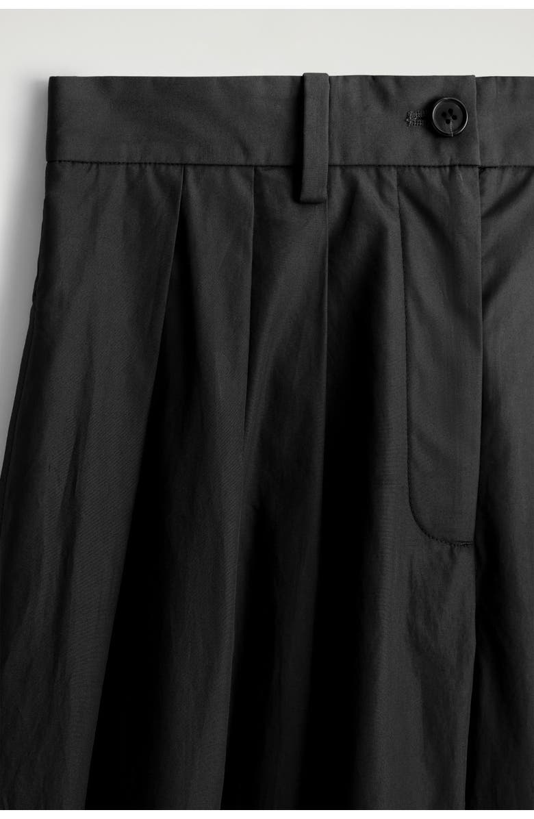 COS Pleated Cotton Pants, Alternate, color, Black