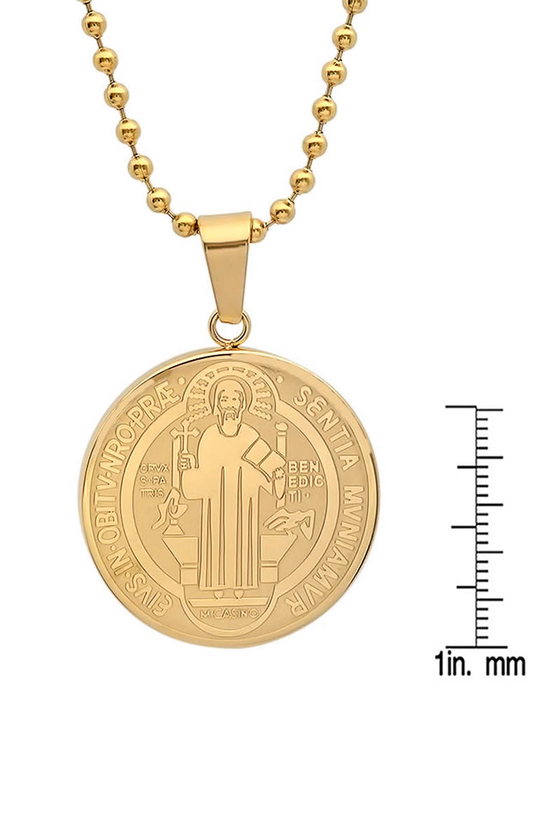 Saint Medallion Pendant Necklace, Alternate, color, GOLD