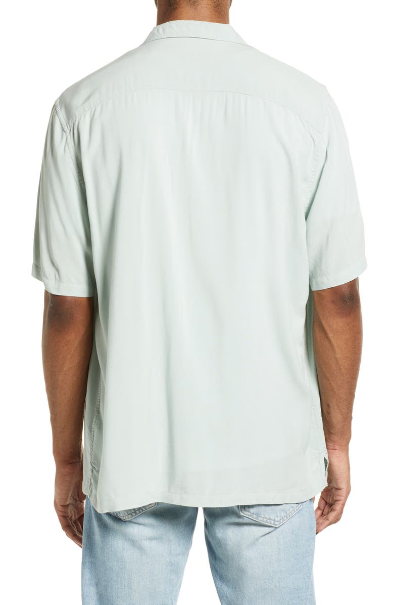AllSaints Venice Relaxed Fit Short Sleeve Button-Up Camp Shirt, Alternate, color, Vintage Green