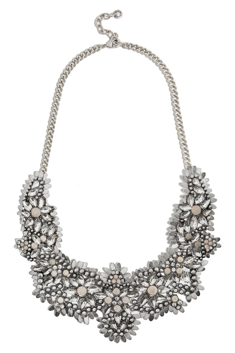 Ice Queen Crystal Statement Necklace, Main, color, SILVER