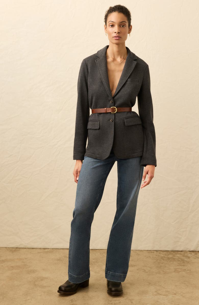 Faherty Inlet Cotton Blend Knit Blazer, Alternate, color, Black Sky Melange