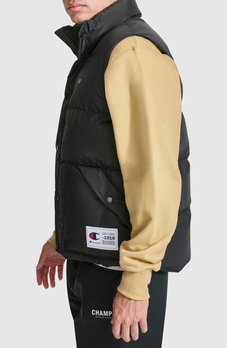 Champion Water Resistant Puffer Vest, Alternate, color, Black