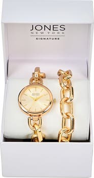 Jones New York Bracelet Watch & Bracelet Set, 34mm