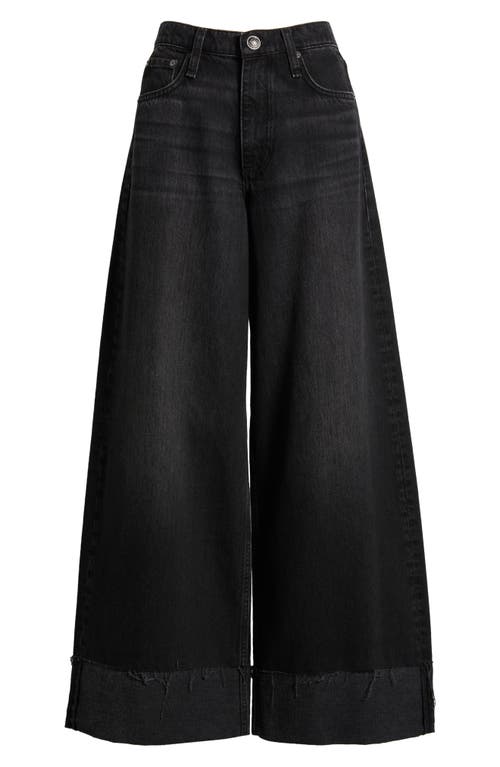 Rag & Bone Sofie Cuffed High Waist Wide Leg Jeans In Black