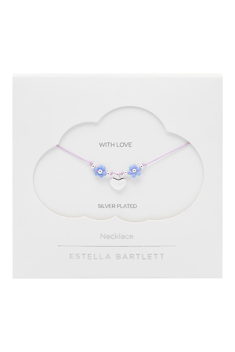 Miyuki Heart & Flower Beaded Necklace, Alternate, color, SILVER