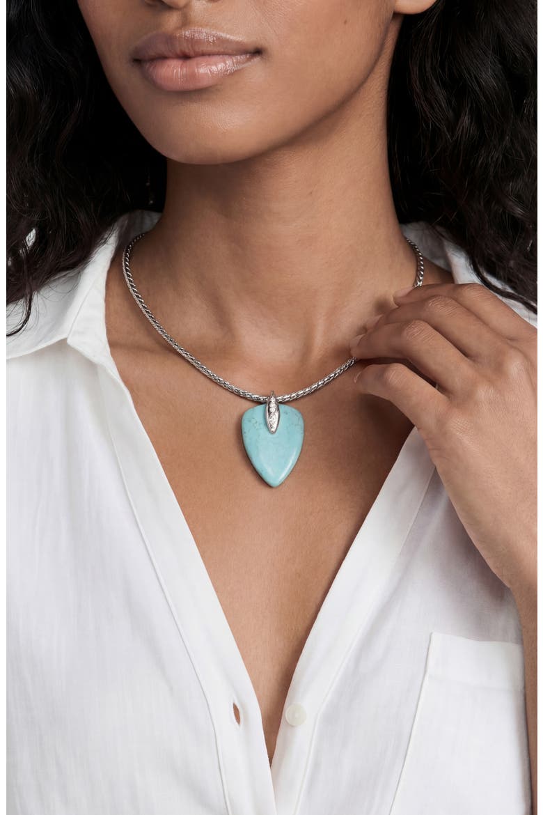 Solstice Pendant Choker Necklace, Alternate, color, TURQUOISE AND SILVER