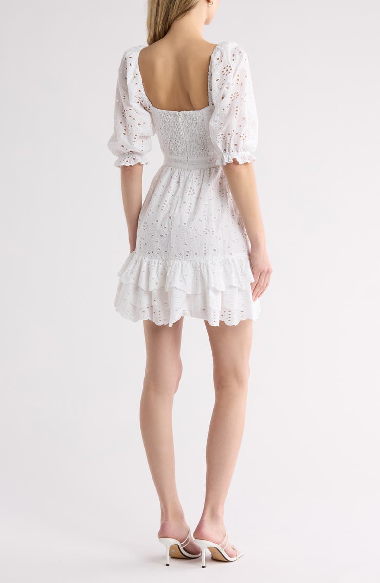 Rachel Parcell Eyelet Puff Sleeve Minidress (Nordstrom Exclusive, Alternate, color, 