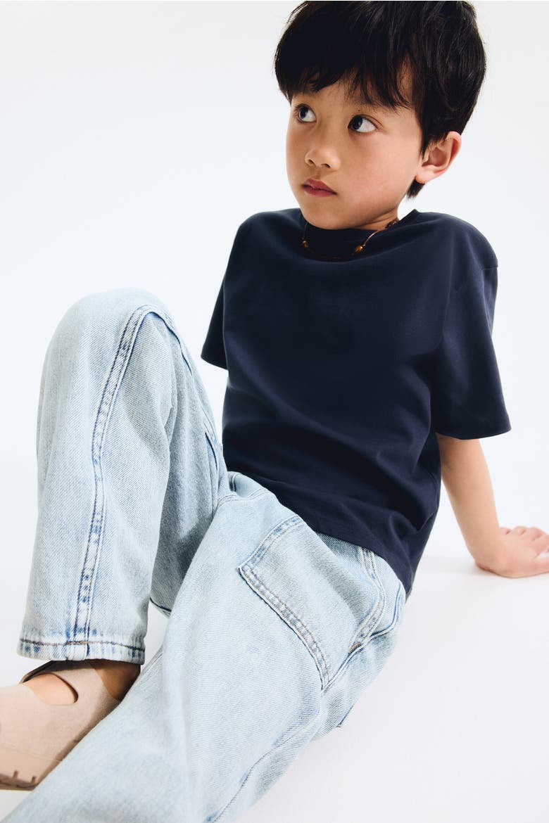 Cotton Denim Trousers, Alternate, color, Light denim blue