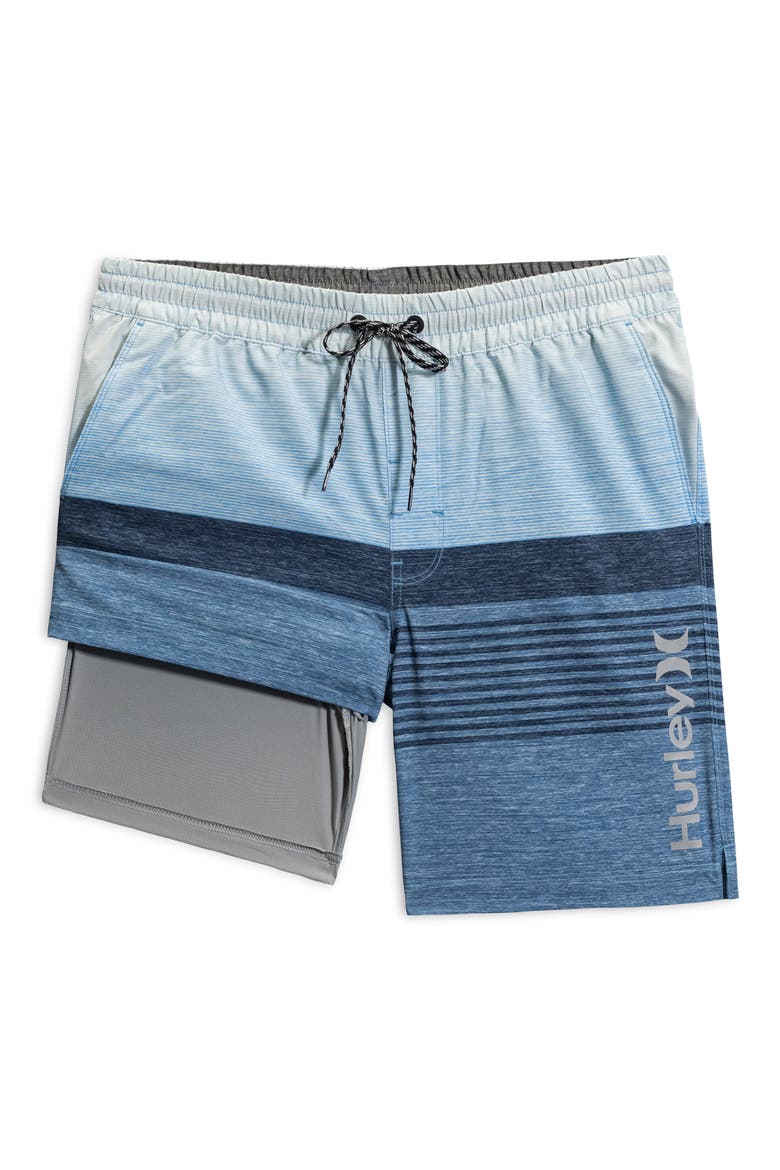 Ombré Volley Swim Shorts, Alternate, color, AQUIFER
