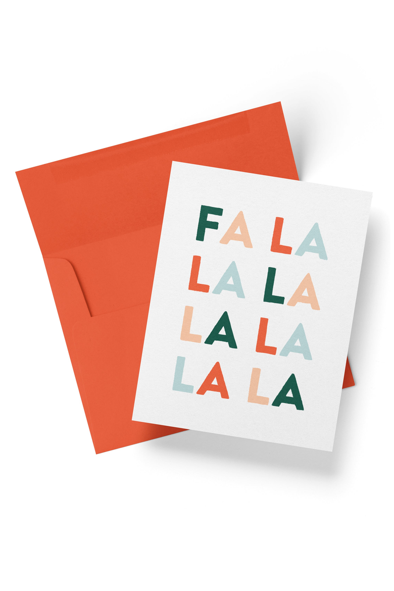 FA LA LA Checkered Holiday Gift Bag Card Set, Alternate, color, Checkered Holiday Design