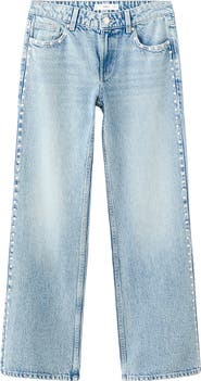 MANGO TEEN Studded Straight Leg Jeans
