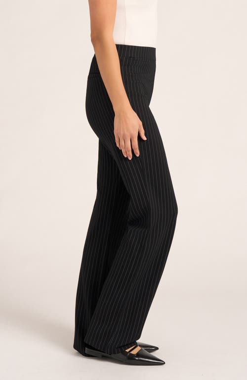 Matty M . Wide Leg Ponte Pants In Black