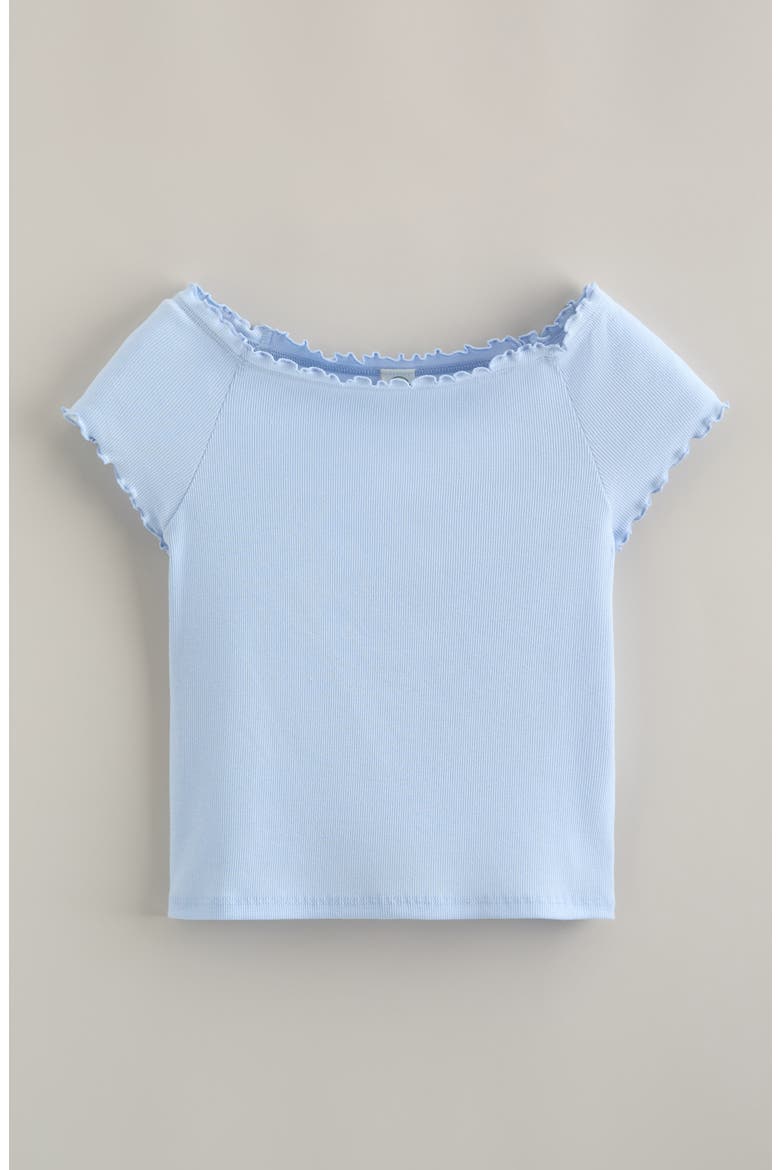 Kids' Lettuce Edge Rib T-Shirt, Main, color, BLUE BIRD