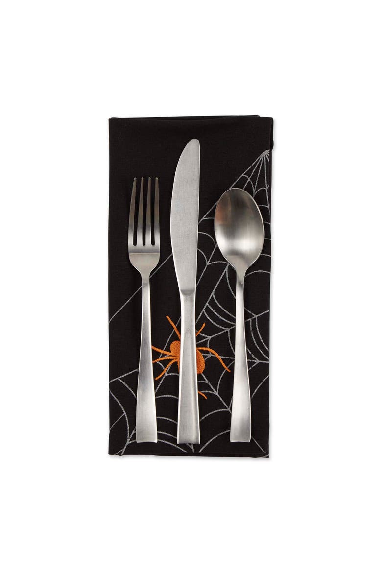 Spooky Spiderweb Embellished Napkin Set/4, Alternate, color, Spooky Spiderweb