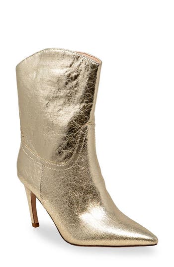 Chase & Chloe Chase And Chloe Slouch Bootie In Gold
