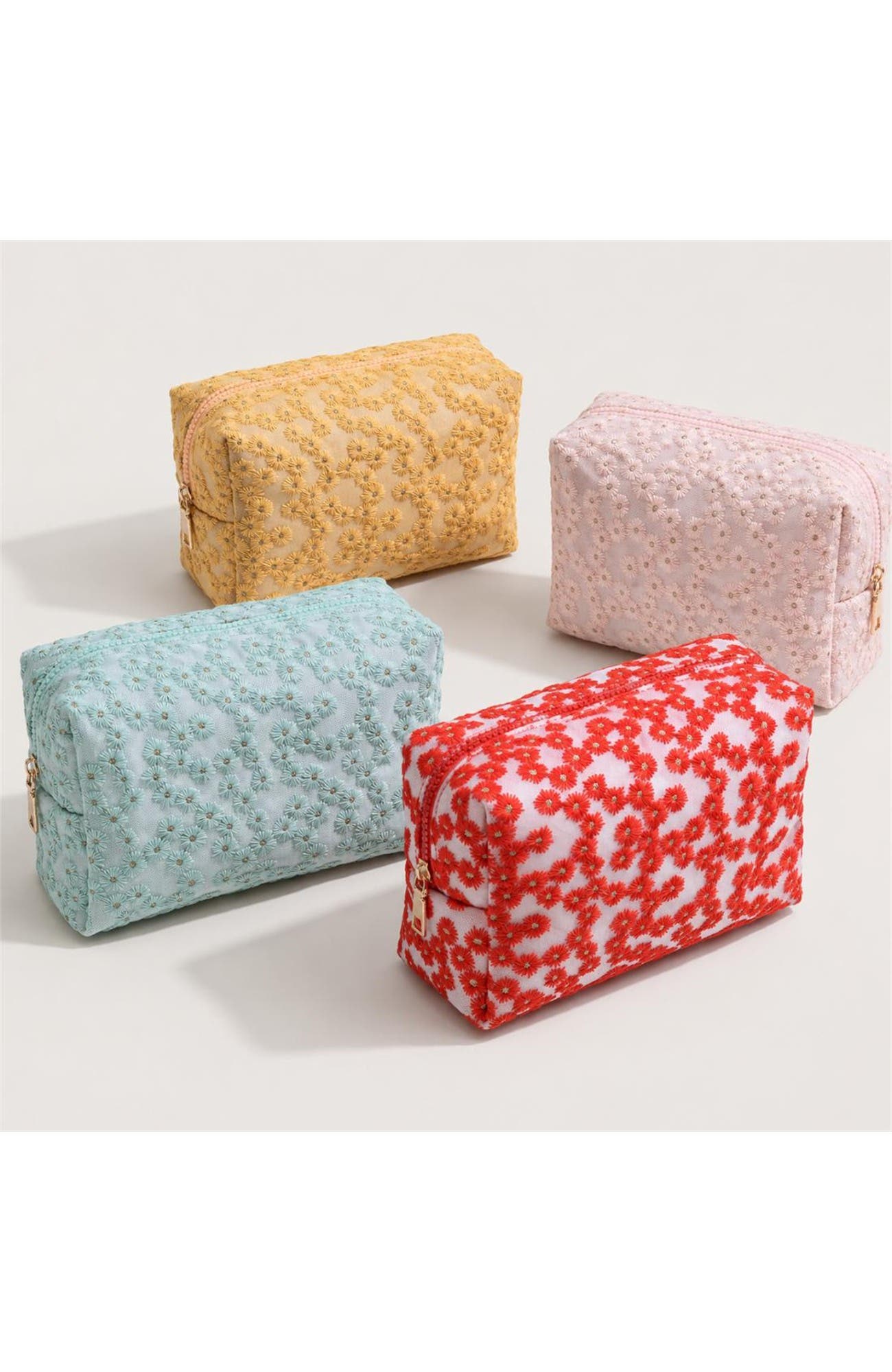 Daisy Chain Cosmetic & Travel Organizer Pouch, Alternate, color, Pink