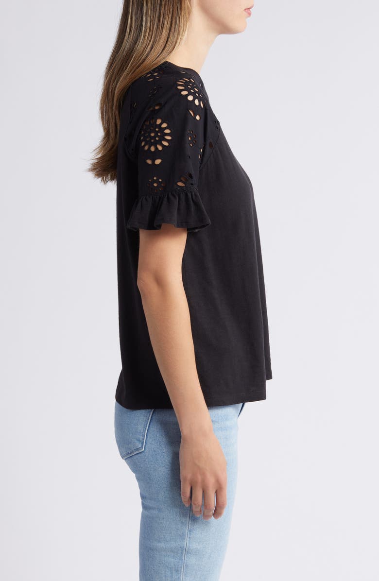 Caslon<sup>®</sup> Eyelet Sleeve T-Shirt, Alternate, color, 