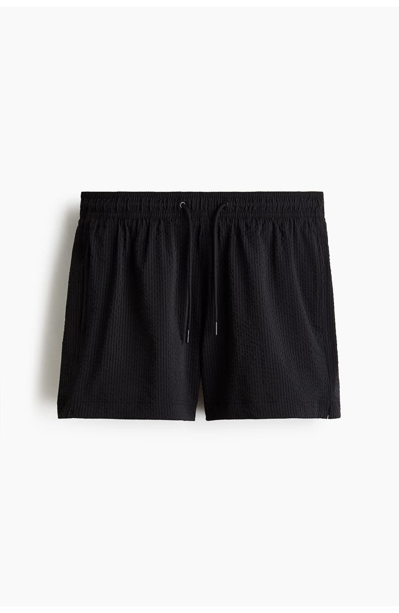 H&M Seersucker swim shorts, Alternate, color, Black