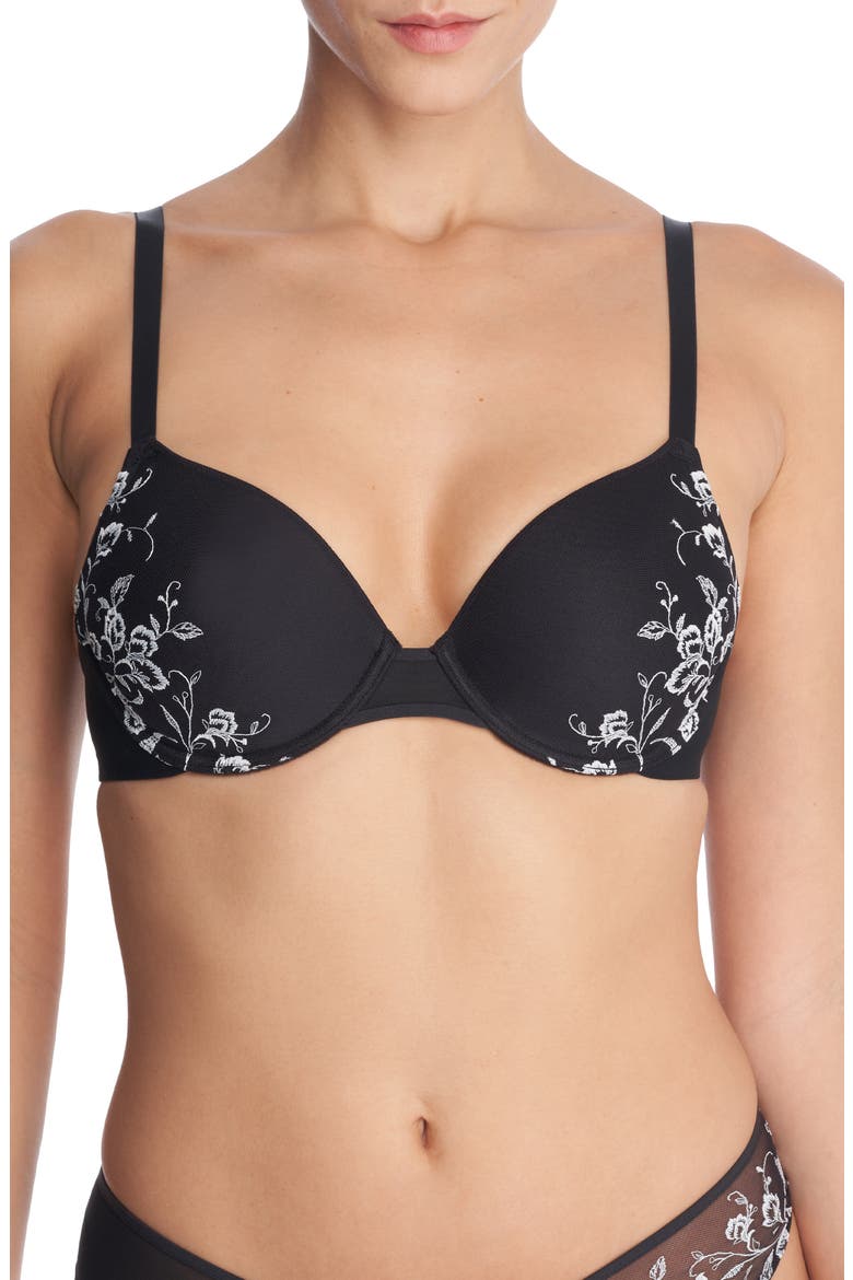 Flawless Underwire Contour Bra, Main, color, BLACK