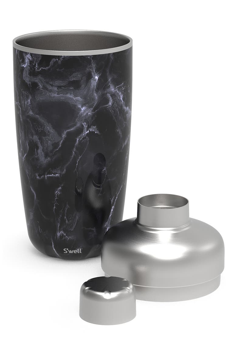 Cocktail Shaker Set, Alternate, color, BLACK MARBLE