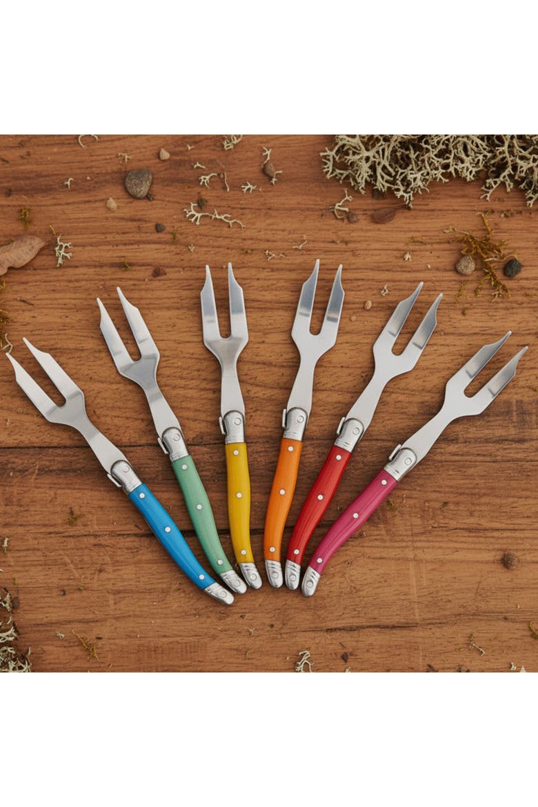 Rainbow Mini Cheese Forks - Set of 6, Alternate, color, Rainbow