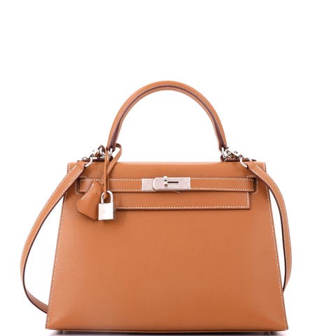 Kelly Handbag Brown Epsom with Palladium Hardware 28