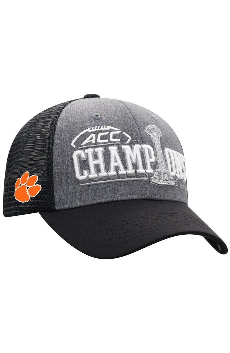 TOP OF THE WORLD Men's Top of the World Gray/Black Clemson Tigers 2019 ACC Football Champions Locker Room Adjustable Hat, Main, color, 
