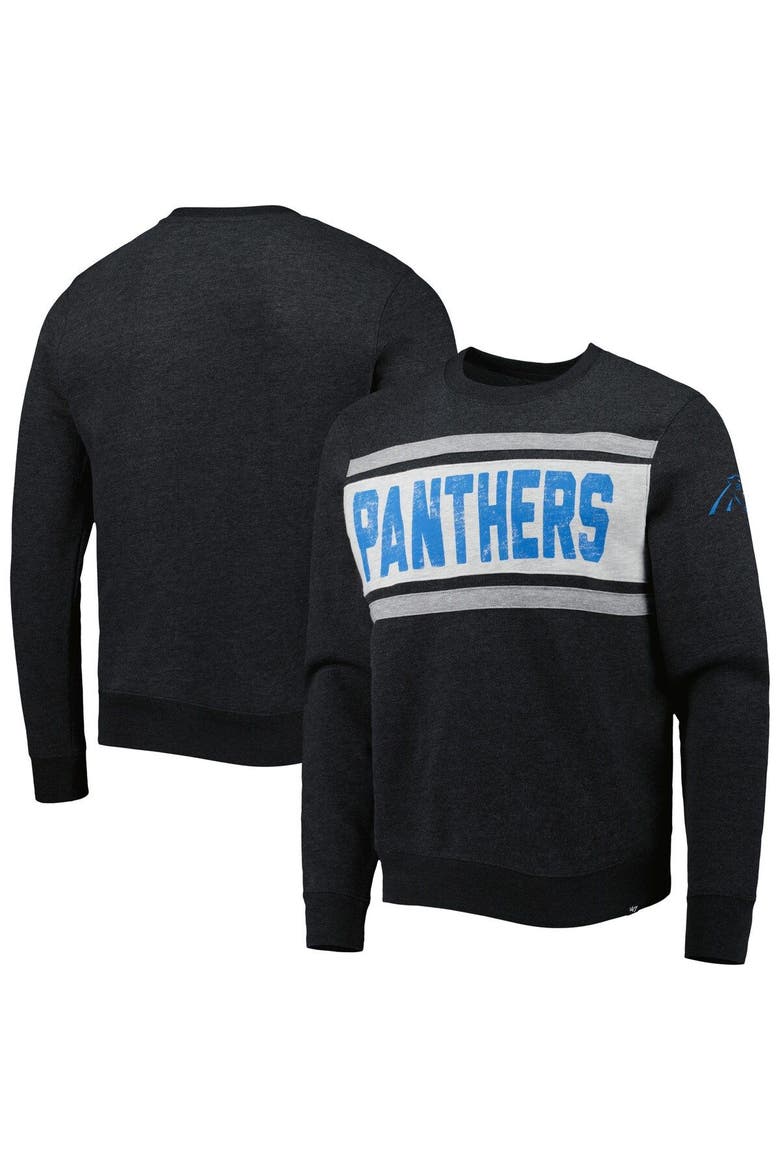 Men's '47 Heathered Black Carolina Panthers Bypass Tribeca Pullover Sweatshirt, Main, color, Black