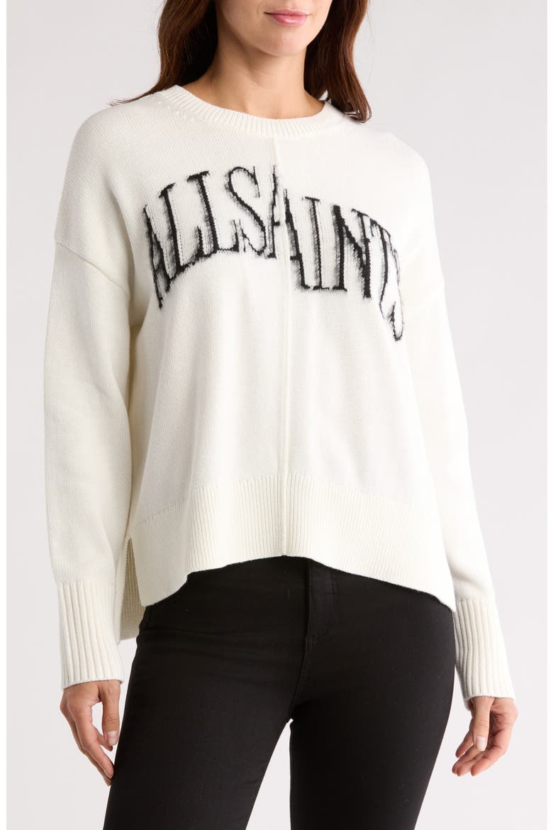 Split Saints Crewneck Pullover, Main, color, WHITE/ BLACK