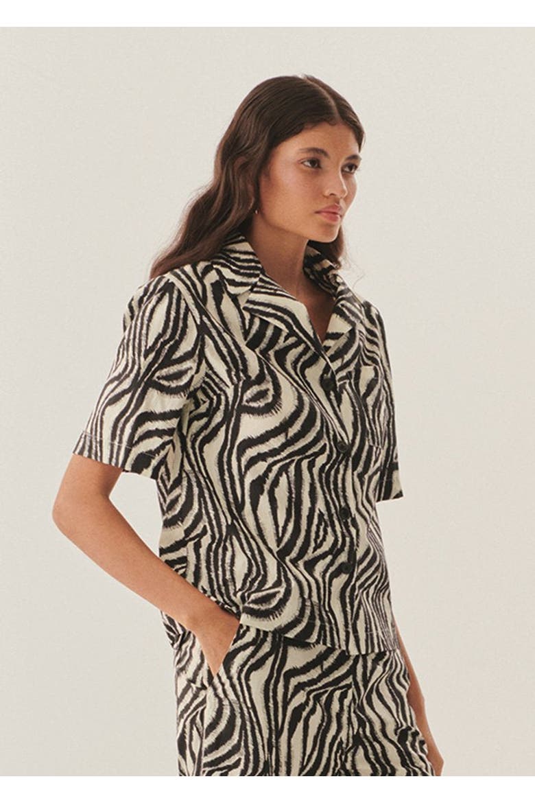 Adelaide Cotton Shirt, Alternate, color, Zebra Pirint