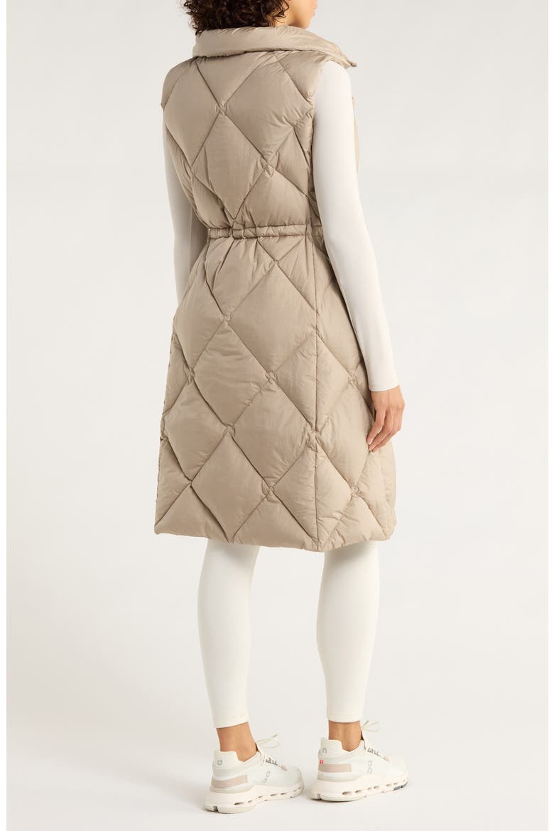 Navine Quilted Longline Down Vest, Alternate, color, PORTABELLA METALLIC