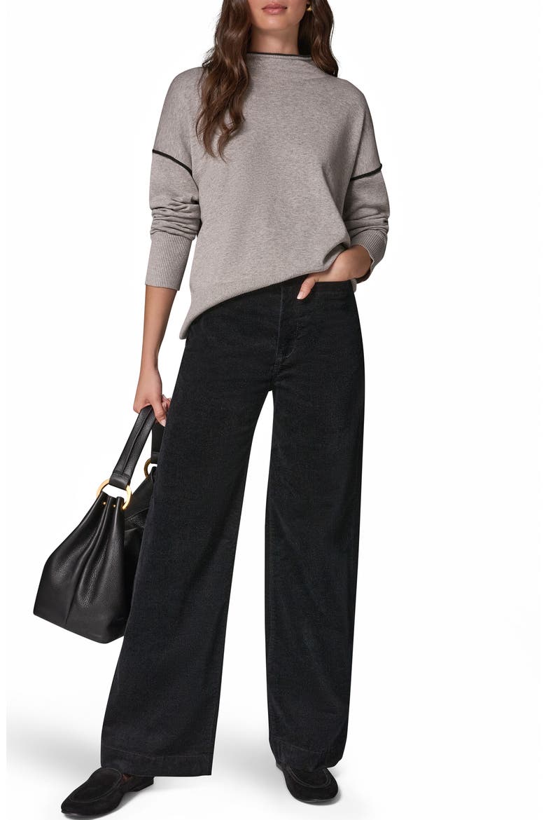 The Donna Mid Rise Wide Leg Jeans, Alternate, color, BLACK