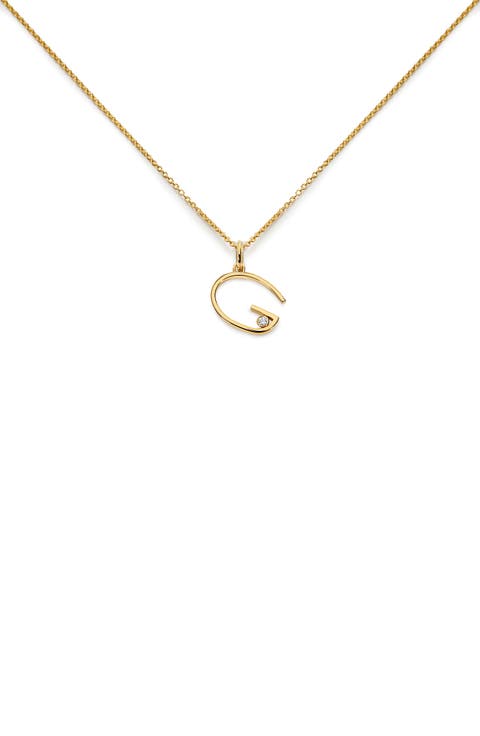 Alphabet Lab Grown Diamond Solitaire Initial Pendant Necklace (Online Trunk Show)