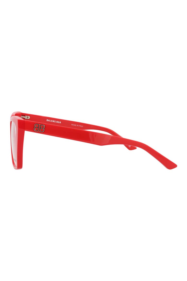 53mm Square Optical Glasses, Alternate, color, RED RED TRANSPARENT