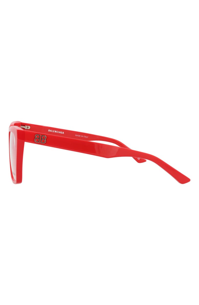 Balenciaga 53mm Square Optical Glasses, Alternate, color, 