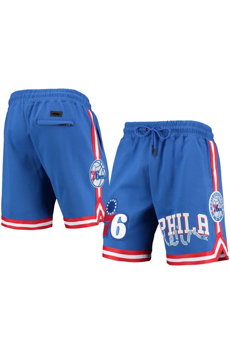 PRO STANDARD Men's Pro Standard Royal Philadelphia 76ers Team Chenille Shorts, Main, color,