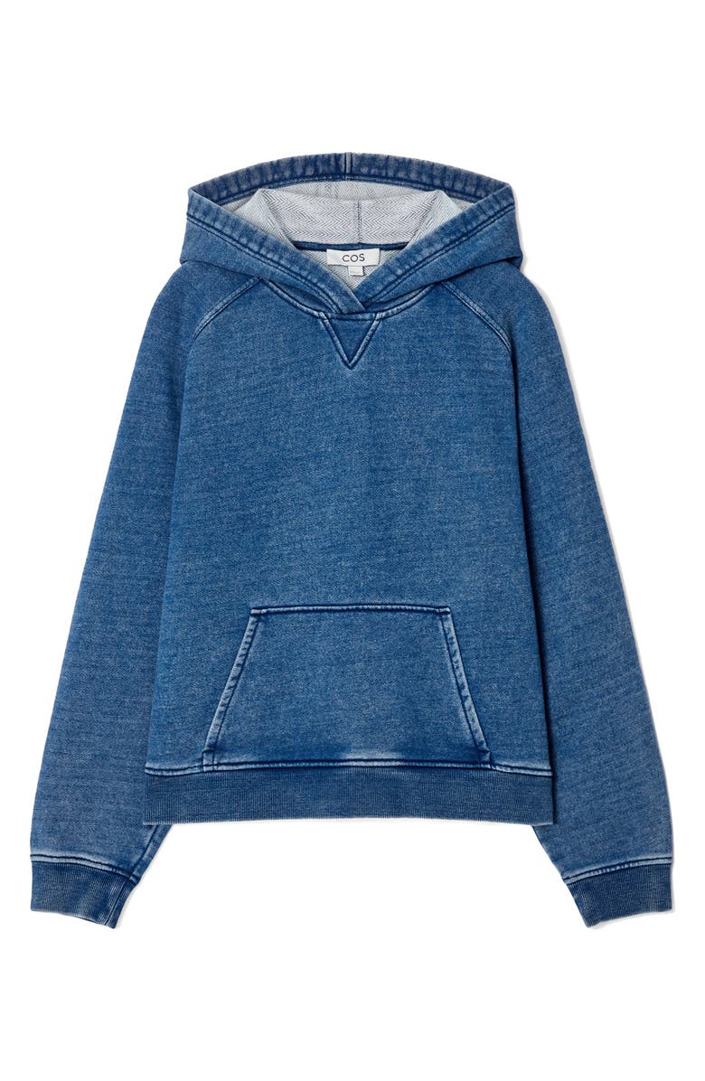 COS Cotton Jersey Denim Hoodie, Alternate, color, 