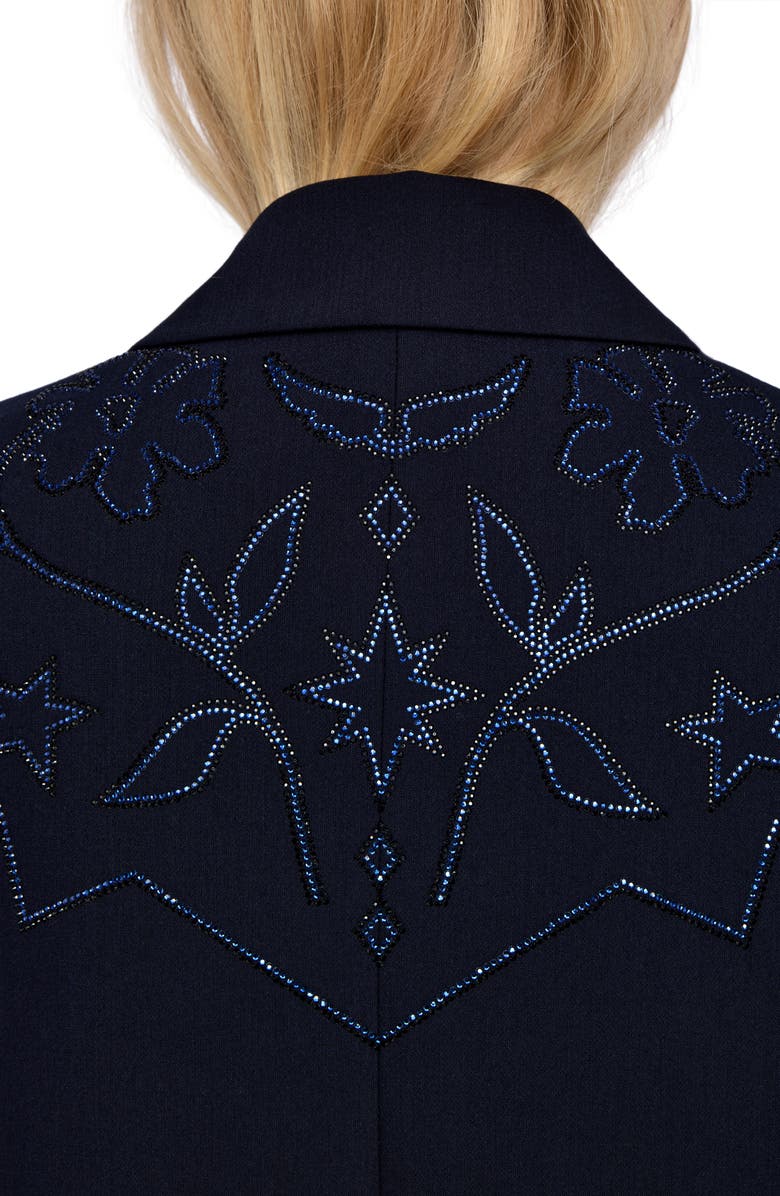 Zadig & Voltaire Tailleur Crystal Embellished Blazer, Alternate, color, Encre