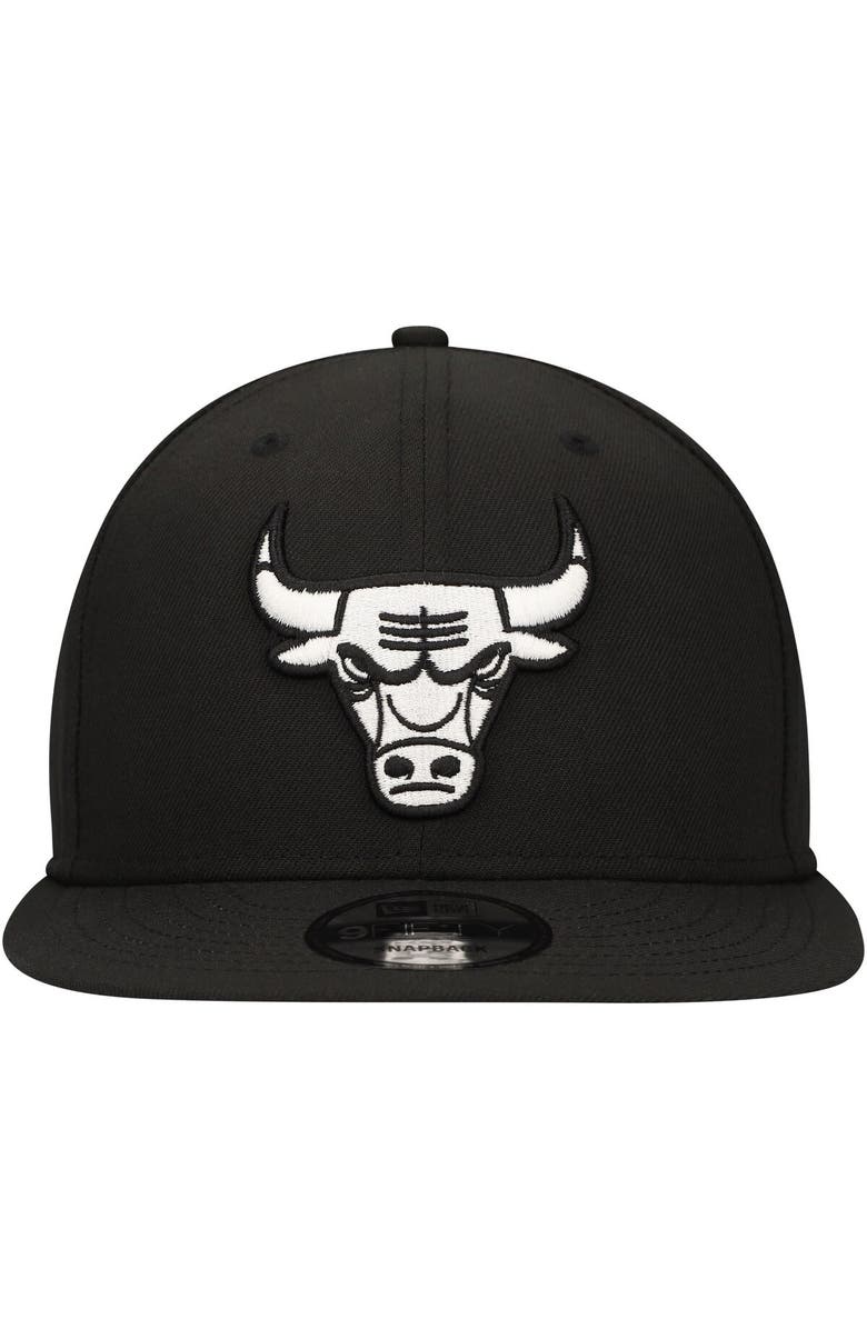 New Era Men's New Era Black Chicago Bulls Chainstitch 9FIFTY Snapback Hat, Alternate, color, 