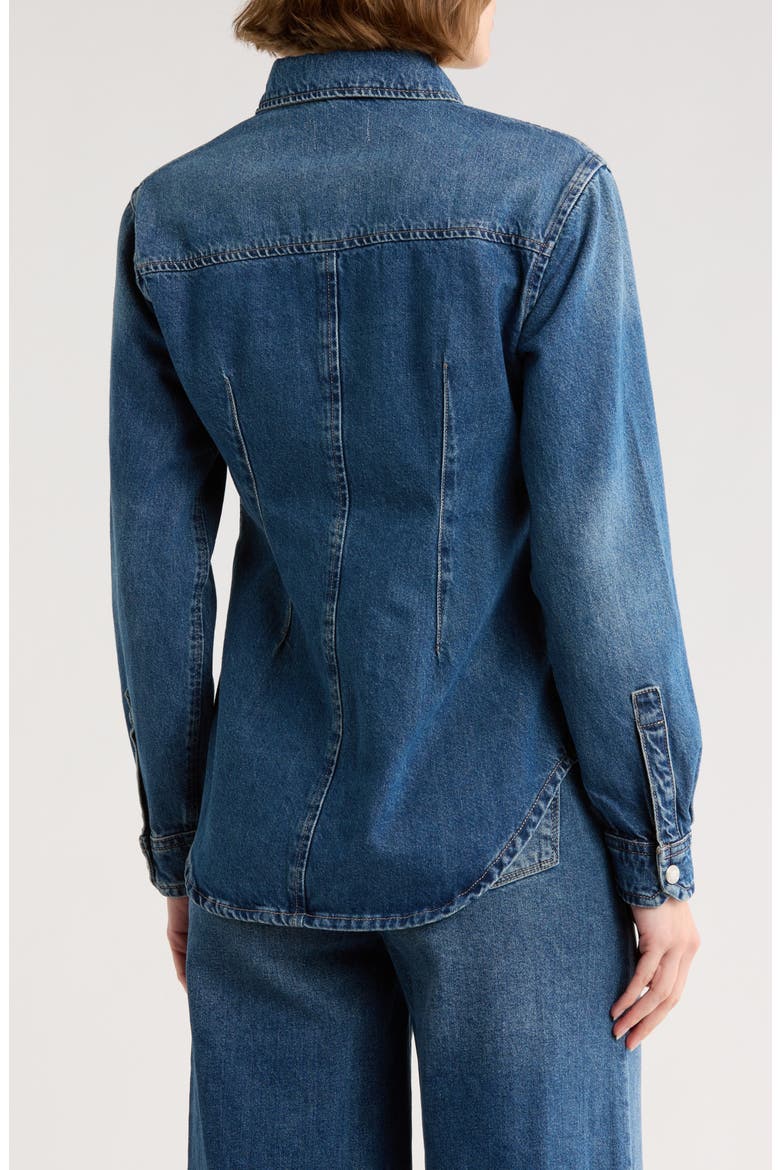 Ines Denim Button-Up Shirt, Alternate, color, SEAGATE